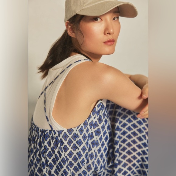 Anthropologie The Maeve Twofer Printed Tank Dress Medium Casual Pull Over Lined - Picture 13 of 13